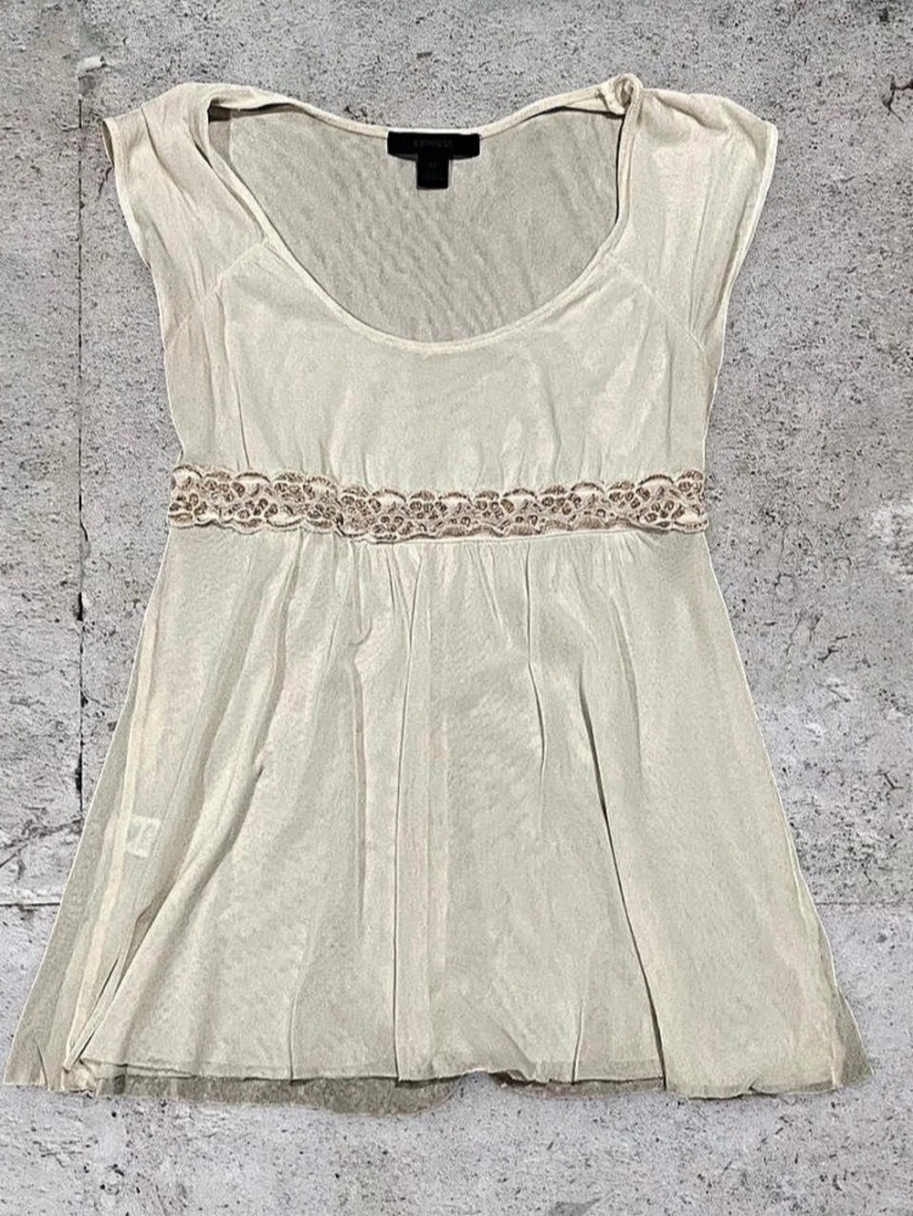 Express Lace Waist Cream Tank Top Size XS Like New